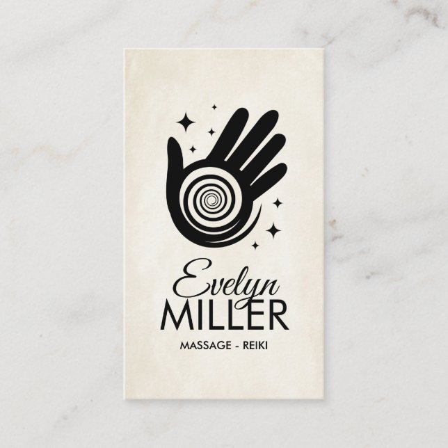 Tarjeta De Visita Espiral de energía de manos curativas (Anverso)