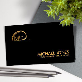 Tarjeta De Visita Espiral dorada de la geometría sagrada del escrito