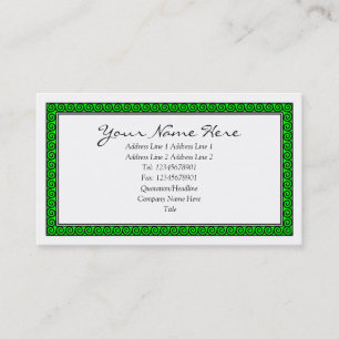 Tarjeta De Visita Espiral enmarcado - verde