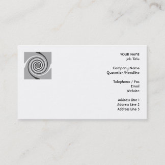 Tarjeta De Visita Espirales en gris y blanco. Remolinos elegantes