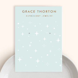 Tarjeta De Visita Espíritu azul Pastel Estrellas de Boho en pantalla