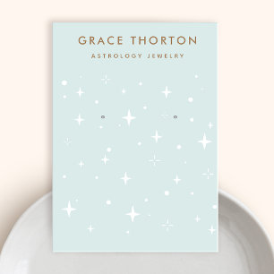 Tarjeta De Visita Espíritu azul Pastel Estrellas de Boho en pantalla