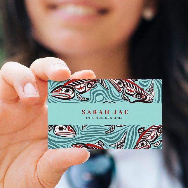 Tarjeta De Visita Espíritu de arte Salmon Haida Pacífico Nativo del  (Subido por el creador)