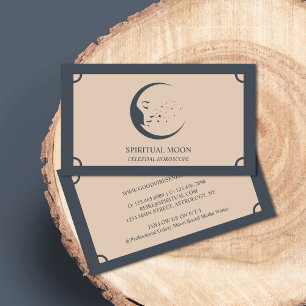 Tarjeta De Visita Espiritual celestial luna estrellas astrología ele
