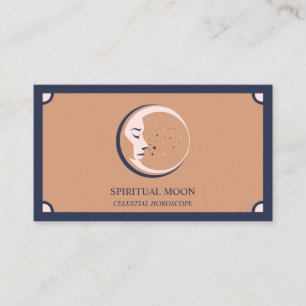 Tarjeta De Visita Espiritual Luna Estrellas Astrología boho celestia