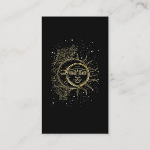 Tarjeta De Visita Espiritual Luna Sol Luna Estética Estrellas