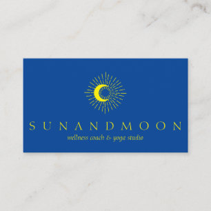 Tarjeta De Visita Espiritual Luna Sol Sanación Energía Amarillo Mari