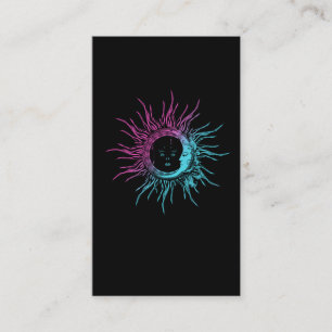 Tarjeta De Visita Espiritualidad Ilustracion luna y sol