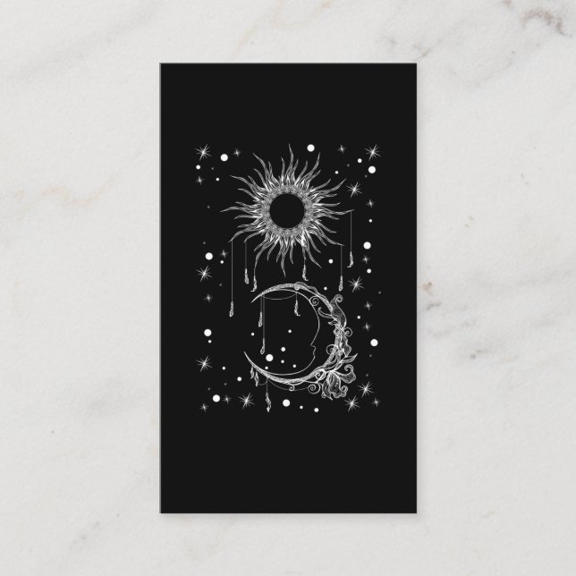 Tarjeta De Visita Espiritualidad Naturaleza Astronomía Sol Luna (Anverso)