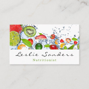 Tarjeta De Visita Esplandor de agua y nutricionismo de frutas