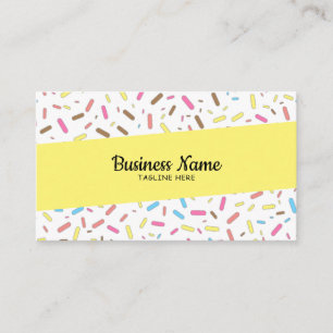 Tarjeta De Visita Espolvorines Amarillos Sinuosos Helados Tienda De 
