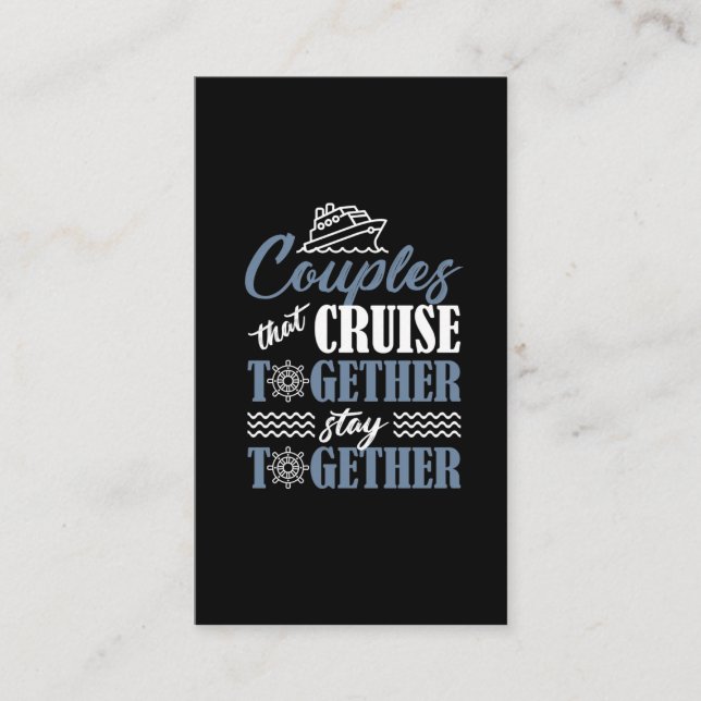 Tarjeta De Visita  Esposa de la pareja de crucero de crucero para la (Anverso)