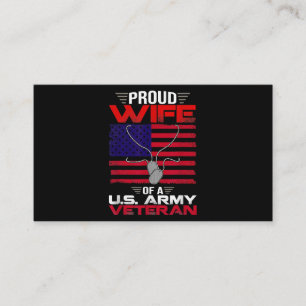 Tarjeta De Visita Esposa Orgullosa De Un Veterano Del Ejército Estad