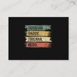 Tarjeta De Visita Esposo masculino papá bombero héroe