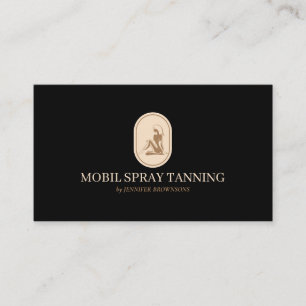 Tarjeta De Visita Espray Beige Negro Tan Belleza Cuidado de la piel