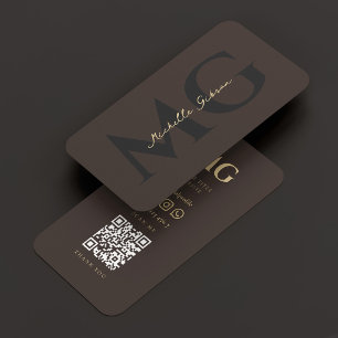Tarjeta De Visita Espresso Iniciales Elegantes Profesionales de Lujo