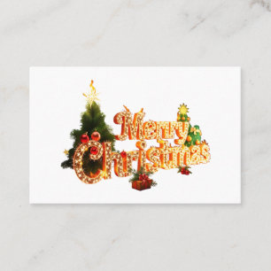 Tarjeta De Visita Espuma de Navidades dorados - Árbol festivo