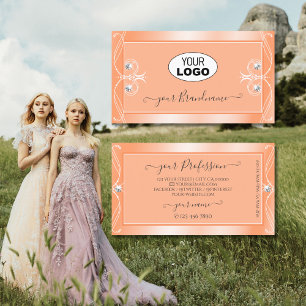 Tarjeta De Visita Espumosos Diamantes con logotipo Ornate