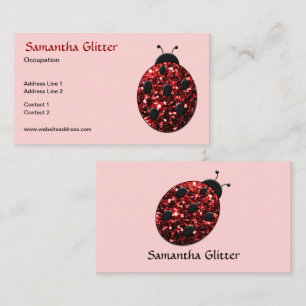 Tarjeta De Visita Espumosos rojos parachoques rosa de Ladybird