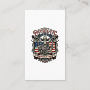 Tarjeta De Visita Esqueleto Patriótico Vaquero Patriota Oscuro Esque