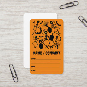 Tarjeta De Visita Esqueletos de Halloween Danza macabra