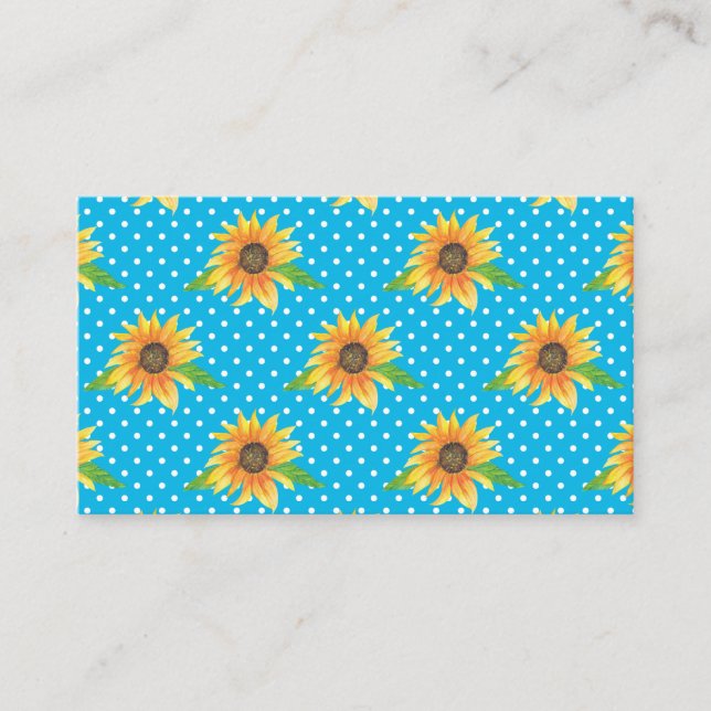 Tarjeta De Visita Esquema floral de girasol (Anverso)