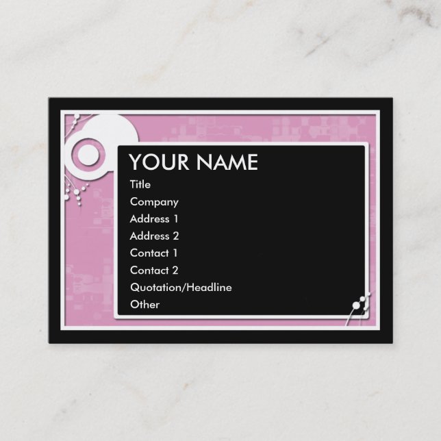 Tarjeta De Visita esquema rosado del bloque (Anverso)