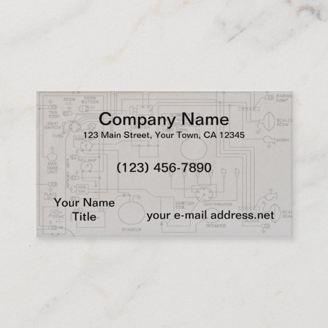 Tarjeta De Visita Esquemas eléctricas (Anverso)
