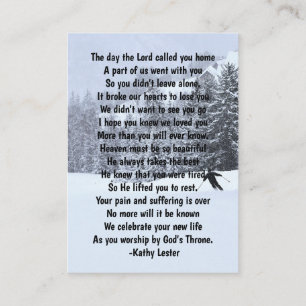 Tarjeta De Visita Esquí conmemorativo Keepsake Esquí Nieve en invier
