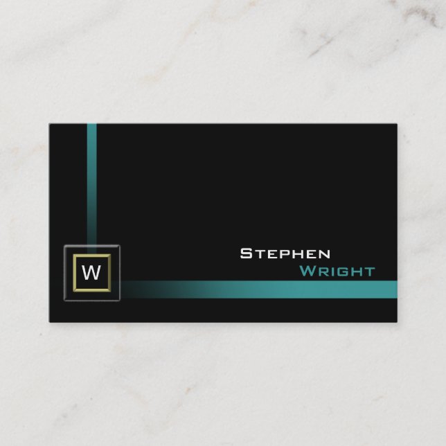 Tarjeta De Visita Esquina flotante Monograma Cubo Personalizado mode (Anverso)