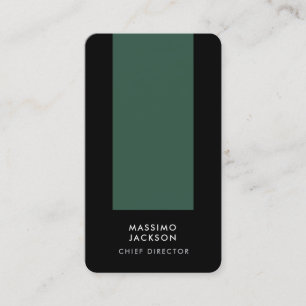 Tarjeta De Visita Esquina Redondeada Minimalista Plano Moderno Verde