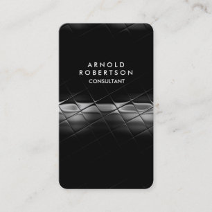 Tarjeta De Visita Esquina redondeada Patrón elegante negro gris