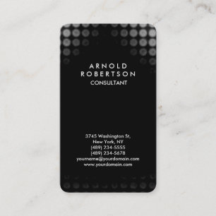 Tarjeta De Visita Esquina redondeada Patrón elegante negro gris