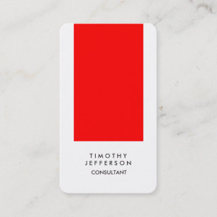 Tarjeta De Visita Esquina redondeada Rojo Blanco Elegante Moderno