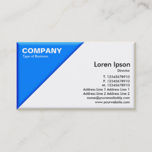 Tarjeta De Visita Esquina triangular - Efecto 3d - Azul y blanco