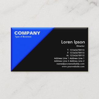Tarjeta De Visita Esquina triangular - efecto 3d - azul y negro