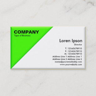 Tarjeta De Visita Esquina triangular - Efecto 3d - Verde y Blanco