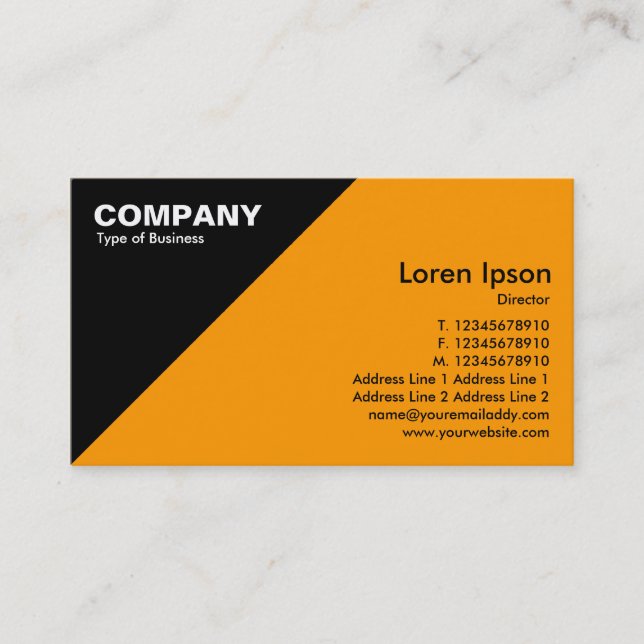 Tarjeta De Visita Esquina triangular - Naranja (FF9900) (Anverso)