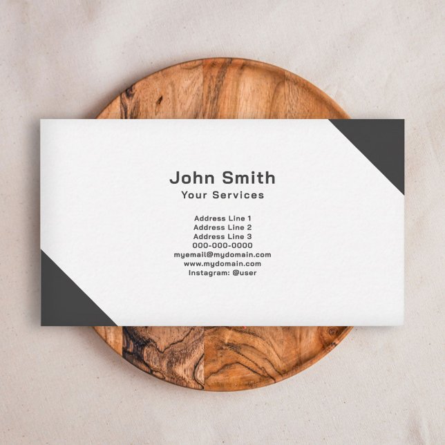Tarjeta De Visita Esquinas negras, Minimalistas (Black Corners, Minimalist Business Card)