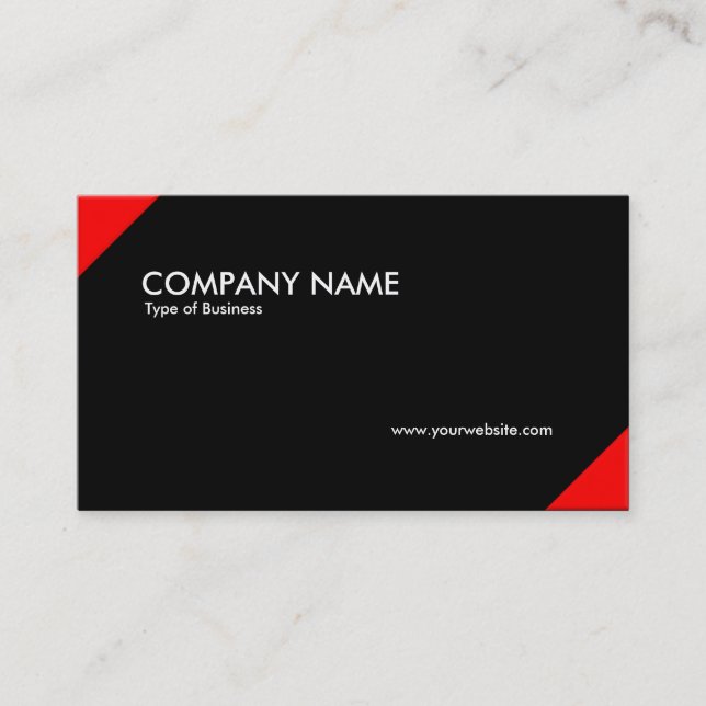 Tarjeta De Visita Esquinas opuestas - Rojo y Negro (Anverso)