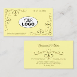 Tarjeta De Visita Esquinas ornamentadas con oro que llaman la atenci