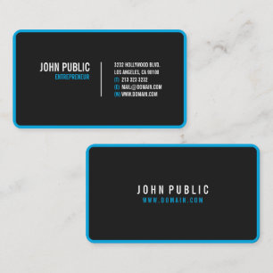 Tarjeta De Visita Esquinas redondeadas negras modernas