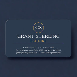 Tarjeta De Visita Esquire Azul Marino Profesional
