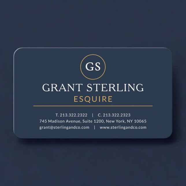 Tarjeta De Visita Esquire Azul Marino Profesional (Subido por el creador)