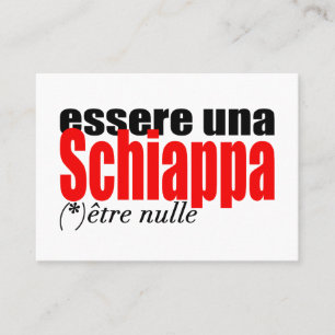 Tarjeta De Visita Essere una Schiappa être nulle en français B Cards