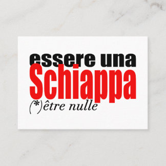 Tarjeta De Visita Essere una Schiappa être nulle en français B Cards
