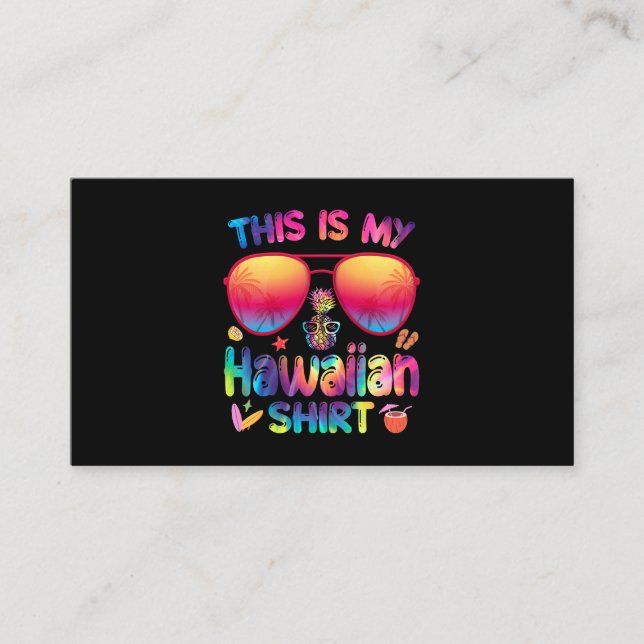 Tarjeta De Visita Esta Es Mi Playa Hawaii De Camisas Luau Aloha Hawa (Anverso)