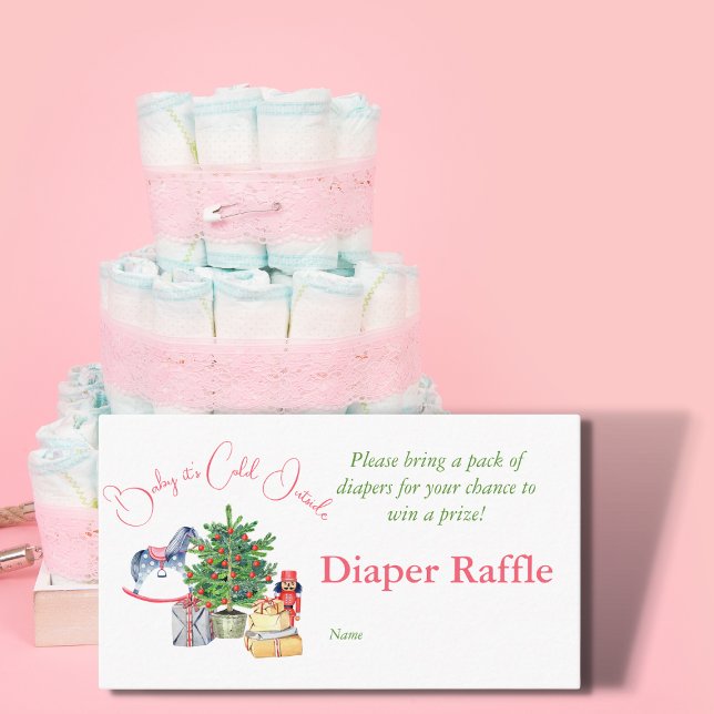 Tarjeta De Visita Está frío fuera del invierno Baby Shower Diaper Ra (Subido por el creador)