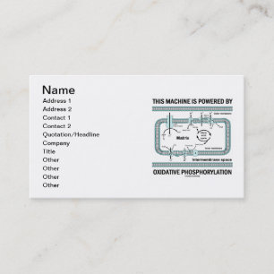 Tarjeta De Visita Esta Máquina Está Alimentada Por Fosforilación Oxi