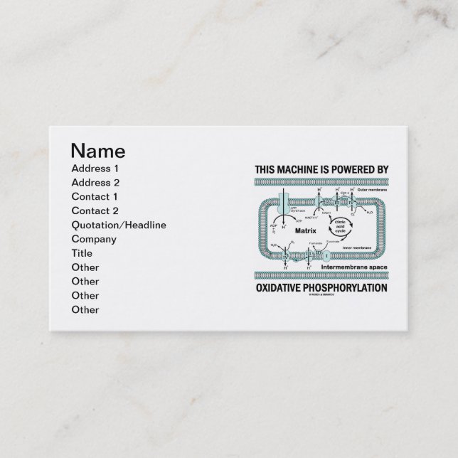 Tarjeta De Visita Esta Máquina Está Alimentada Por Fosforilación Oxi (Anverso)